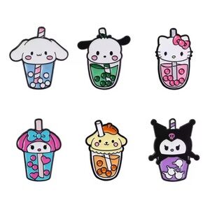 Cute Sanrio Cartoons Bubble Tea Pins FULL SET
